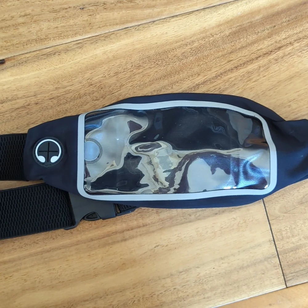 Black and Clear Portholic Belt Bag Waist Fanny Pack Travel Phone Run